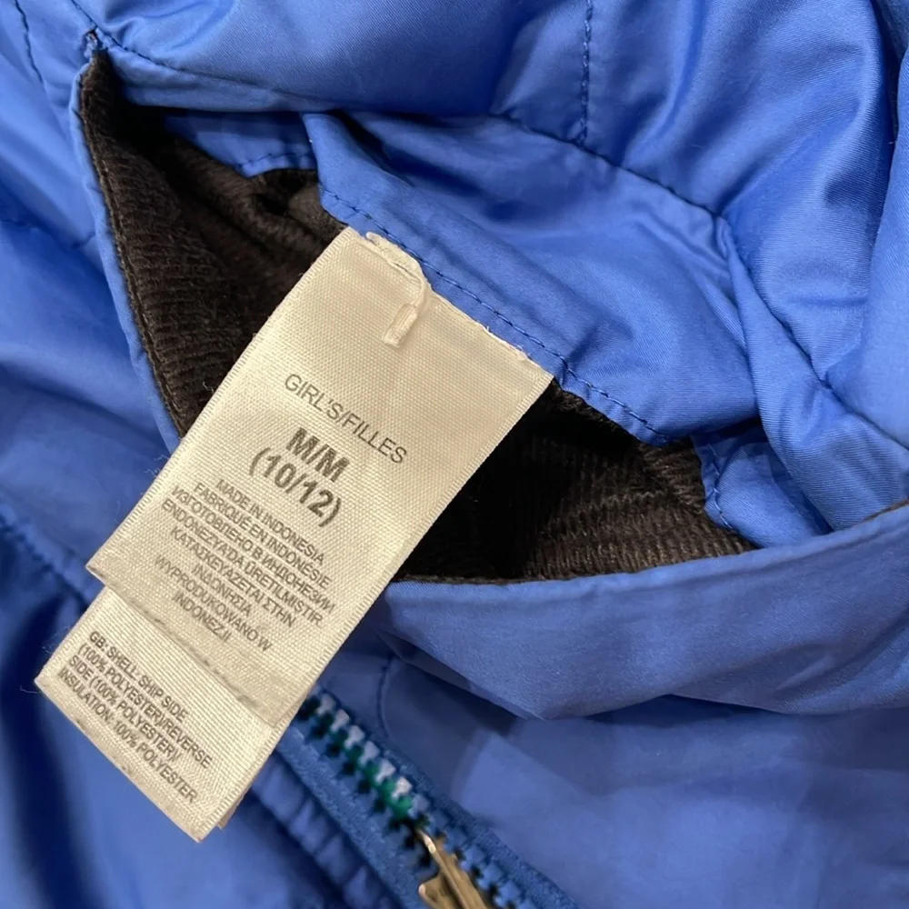 The North Face Girls Youth Jacket M 10/12 Reversible Quilted Hooded Full Zip